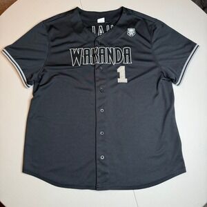 Marvel Black Panther Wakanda T'Challa Baseball Jersey Mens XXL